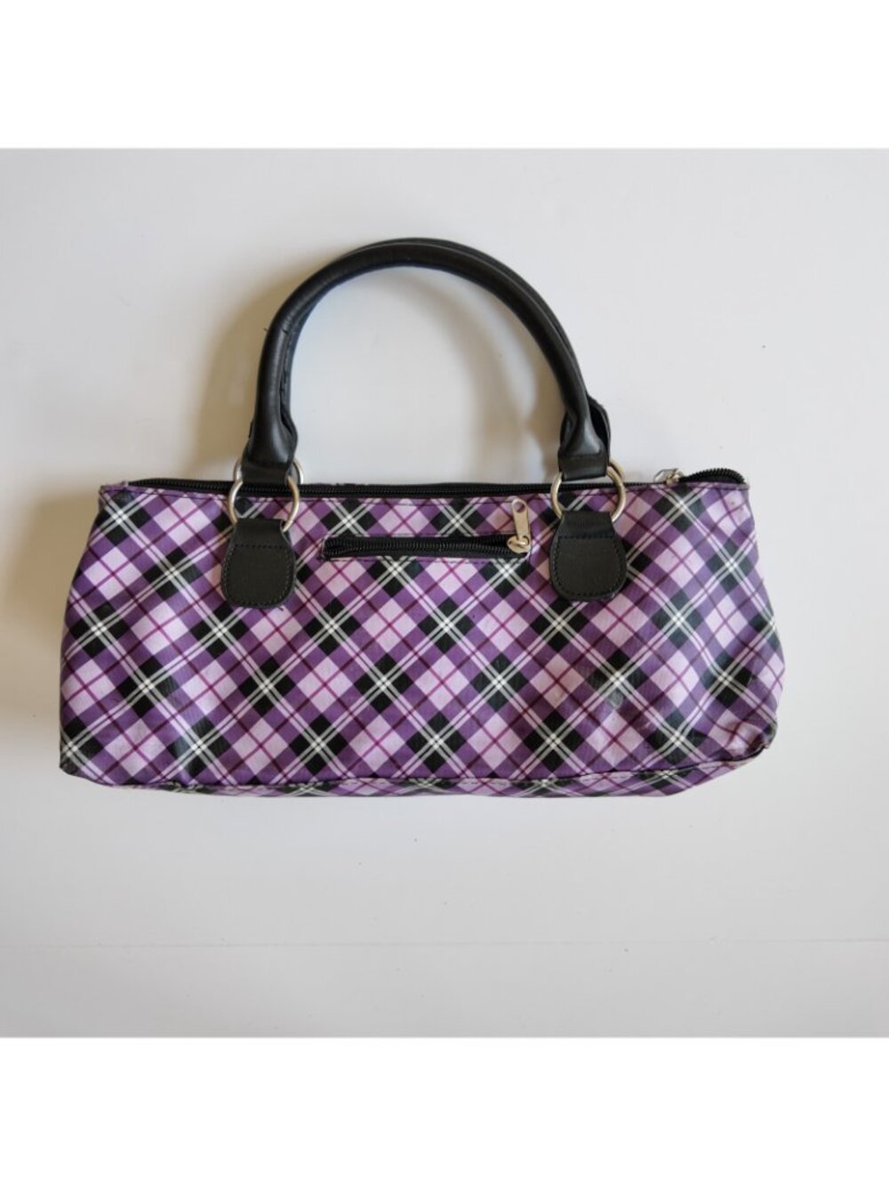 y2k plaid shoulder bag purple / Lunch box / wine bag vintage 2000s - Picture 2 of 6